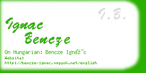 ignac bencze business card